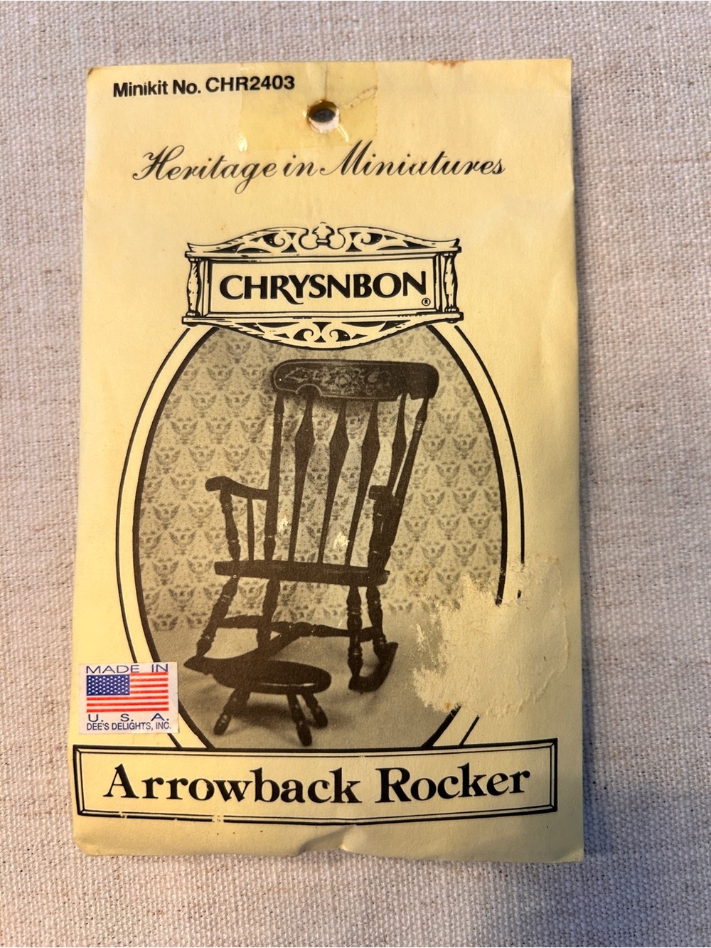 Dollhouse Miniatures Chrysnbon Arrowback Rocker Kit USA
